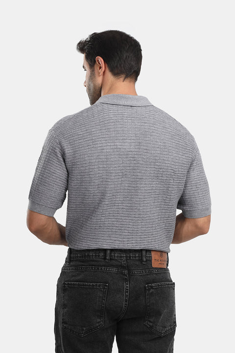 Polo Shirt Regular Fit Knitted Gray