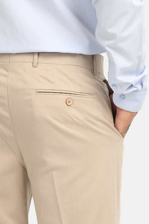 Slim Straight Fit Classic Pants Beige