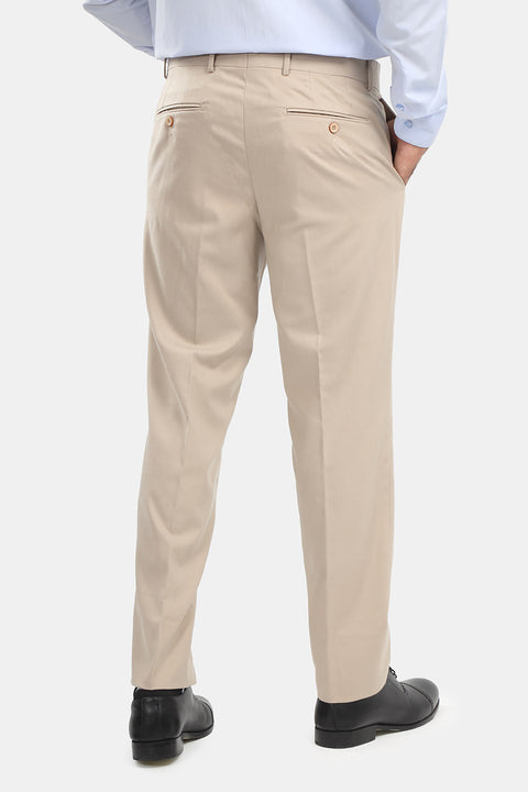 Slim Straight Fit Classic Pants Beige