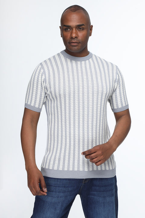 Regular Fit T-Shirt Knitted Gray