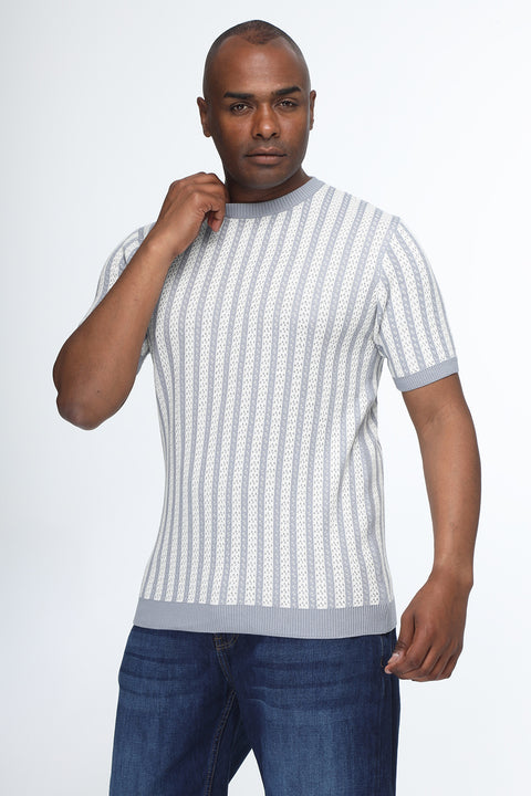Regular Fit T-Shirt Knitted Gray