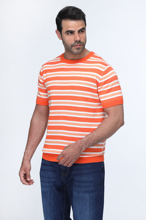 Regular Fit T-Shirt Knitted Orange