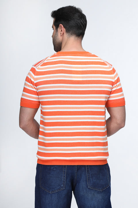 Regular Fit T-Shirt Knitted Orange