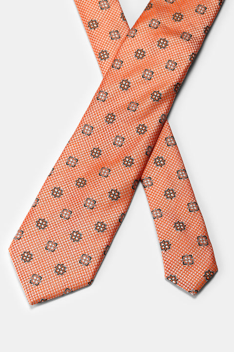 Jacquard Tie 6 cm Orange