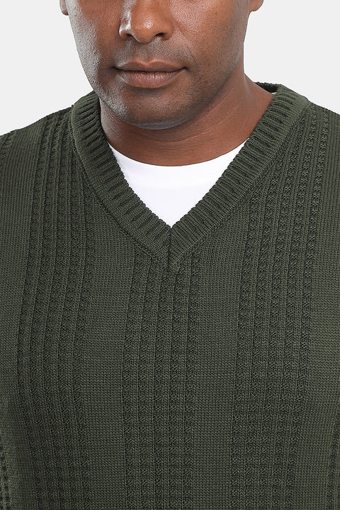 Regular Fit Pullover V Brown