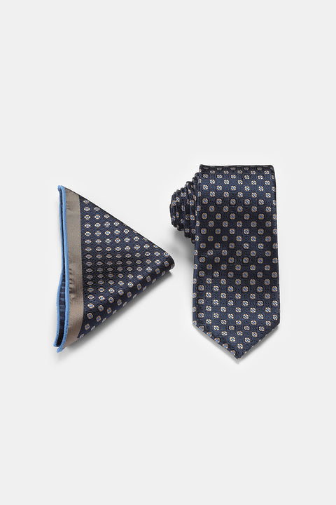 Jacquard Tie 6 cm Dark Blue