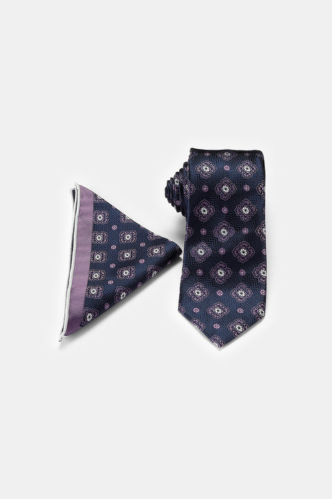 Jacquard Tie 6 cm Dark Blue