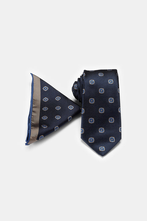 Jacquard Tie 6 cm Dark Blue