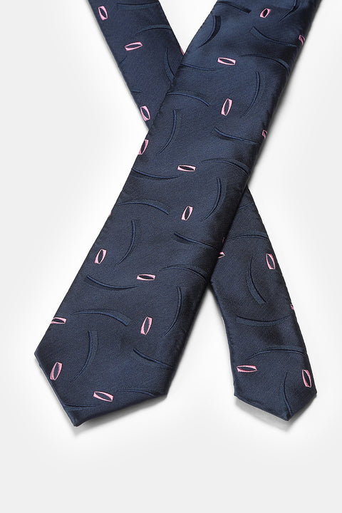 Jacquard Tie 6 cm Dark Blue