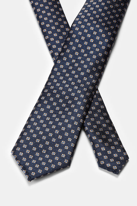 Jacquard Tie 6 cm Dark Blue