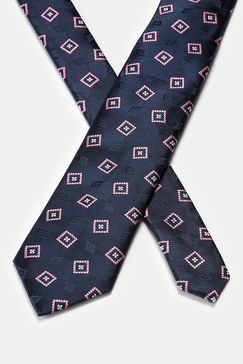 Jacquard Tie 6 cm Dark Blue