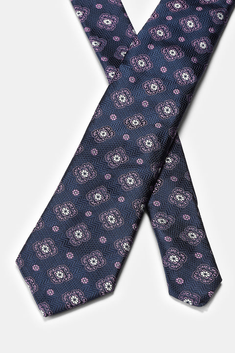 Jacquard Tie 6 cm Dark Blue