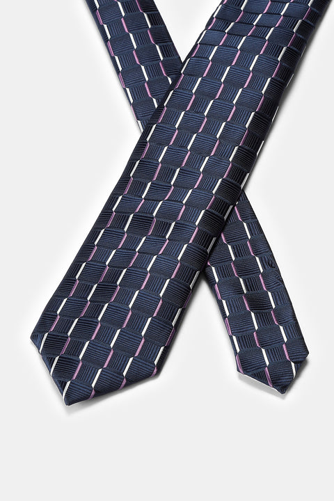 Jacquard Tie 6 cm Dark Blue