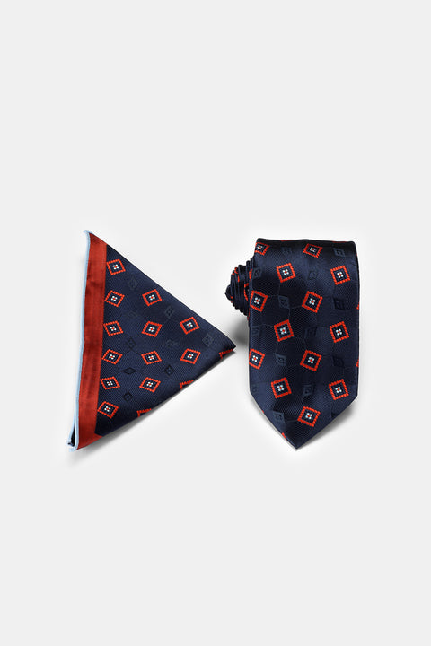 Jacquard Tie 6 cm Dark Blue