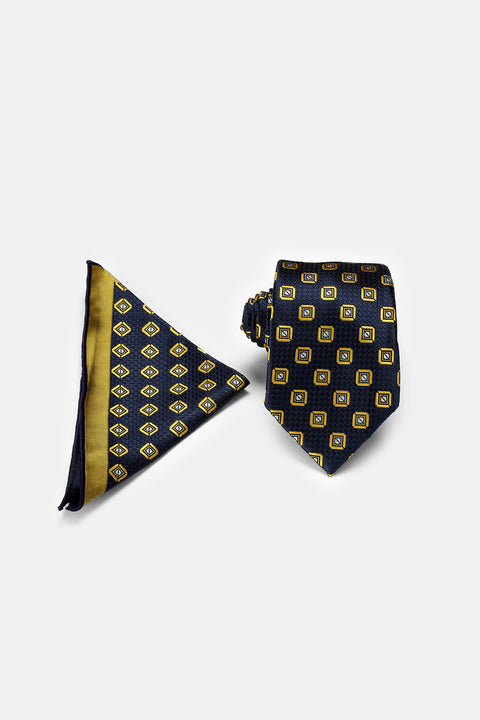 Jacquard Tie 6 cm Dark Blue