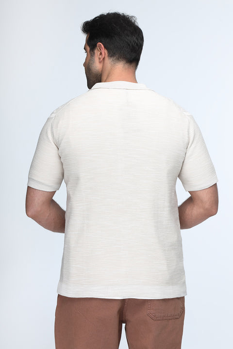 Polo Shirt Regular Fit Knitted Beige