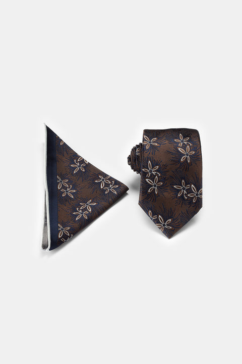 Jacquard Tie 6 cm Brown
