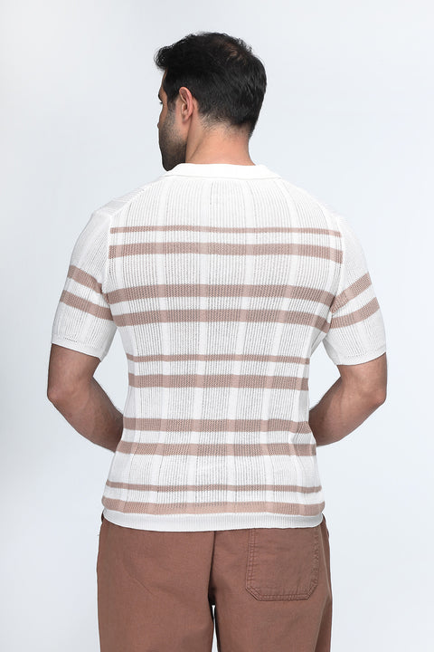 Polo Shirt Regular Fit Knitted Beige