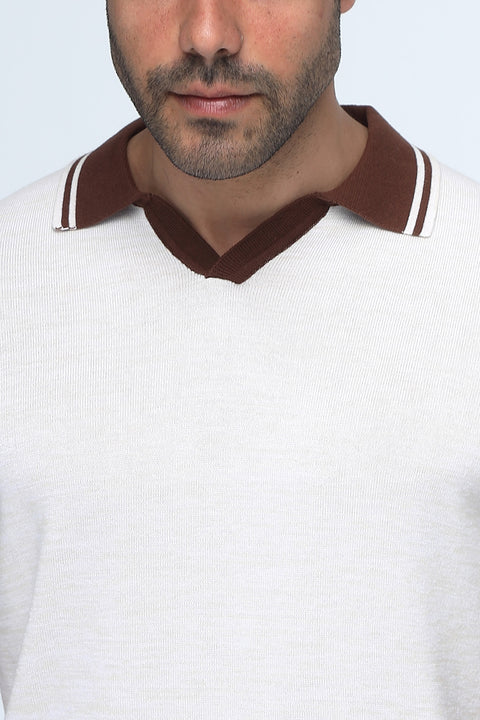 Polo Shirt Regular Fit Knitted Beige