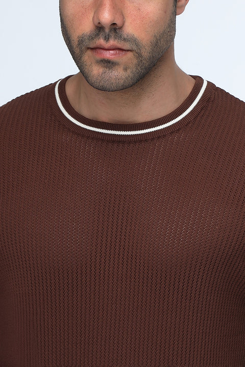 Regular Fit T-Shirt Knitted Brown