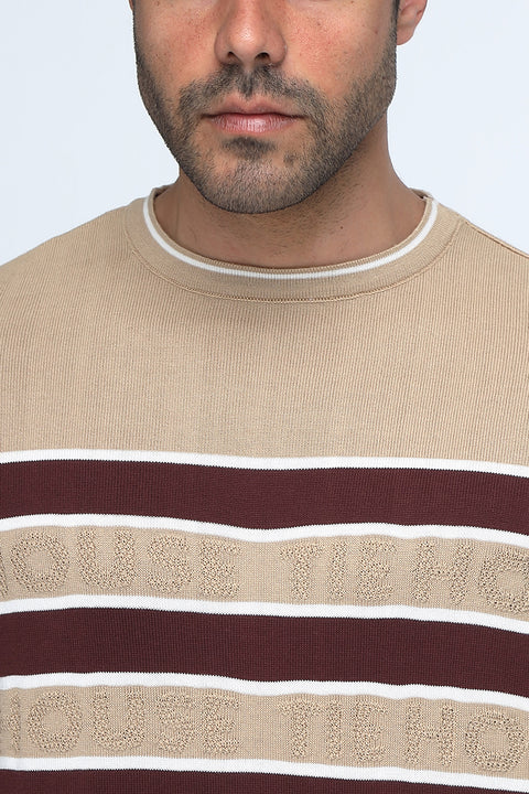 Regular Fit T-Shirt Knitted Beige