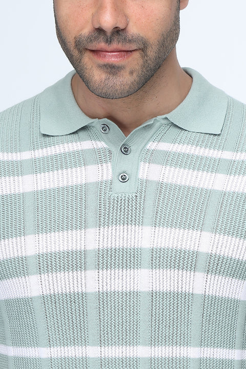 Polo Shirt Regular Fit Knitted Green
