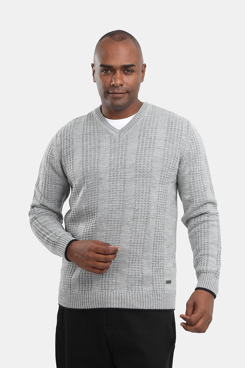Regular Fit Pullover V Gray