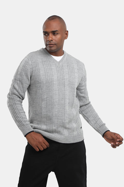 Regular Fit Pullover V Gray