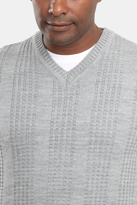 Regular Fit Pullover V Gray