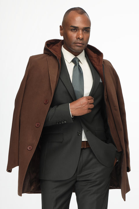 Regular Fit Coat Brown
