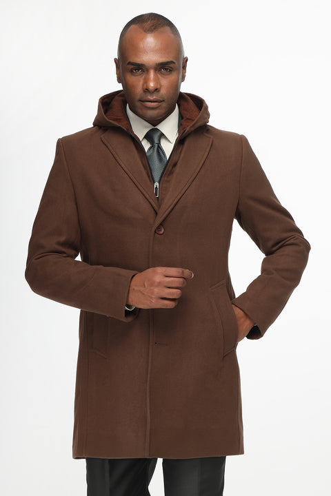 Regular Fit Coat Brown