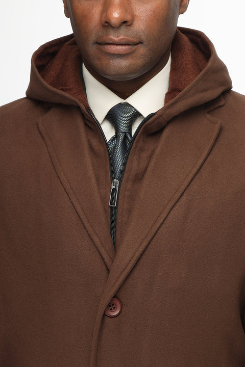 Regular Fit Coat Brown