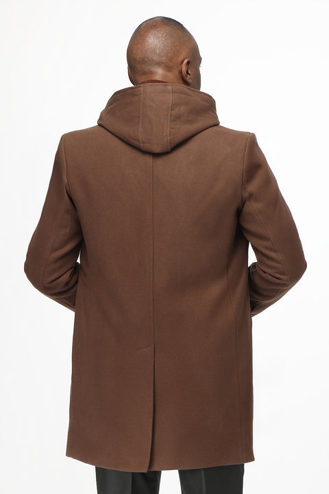 Regular Fit Coat Brown