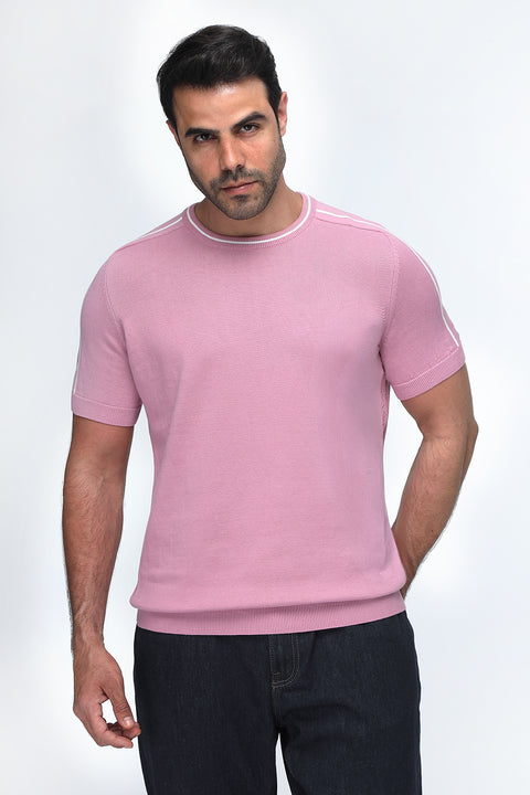 Regular Fit T-Shirt Knitted Pink