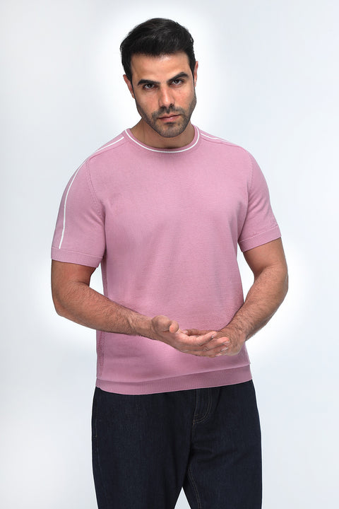 Regular Fit T-Shirt Knitted Pink