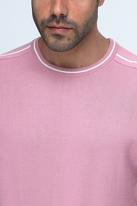 Regular Fit T-Shirt Knitted Pink