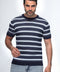 Regular Fit T-Shirt Knitted Dark Blue