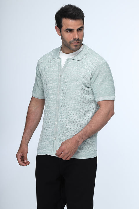 Polo Shirt Regular Fit Knitted Light Green