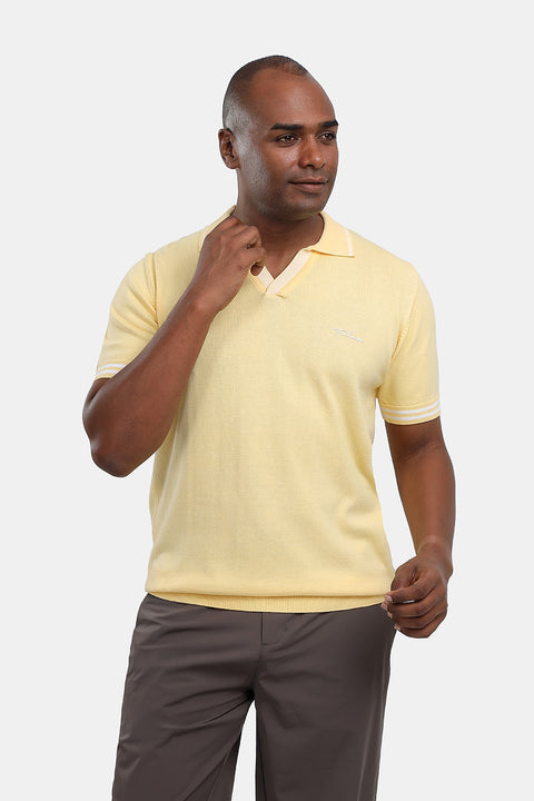 Polo Shirt Regular Fit Knitted Yellow