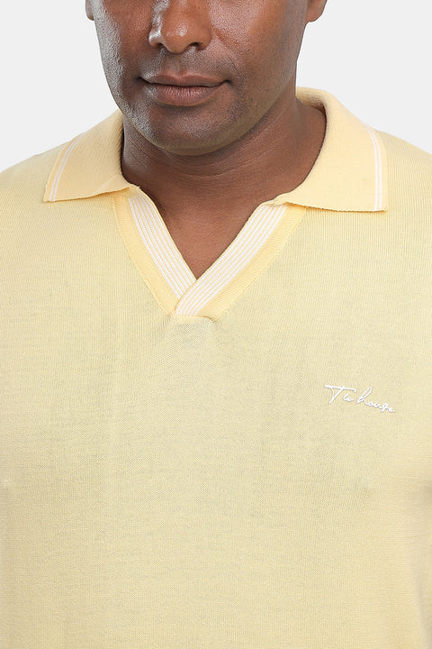 Polo Shirt Regular Fit Knitted Yellow