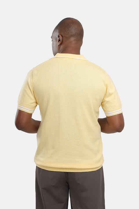 Polo Shirt Regular Fit Knitted Yellow