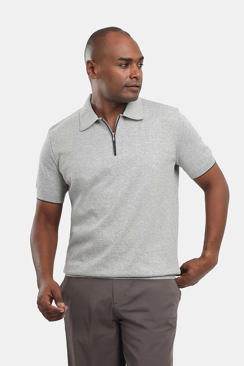 Polo Shirt Regular Fit Knitted Gray