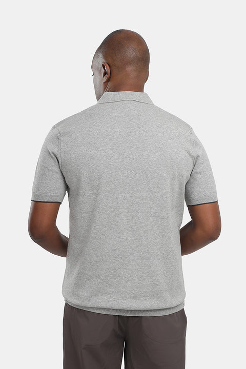 Polo Shirt Regular Fit Knitted Gray