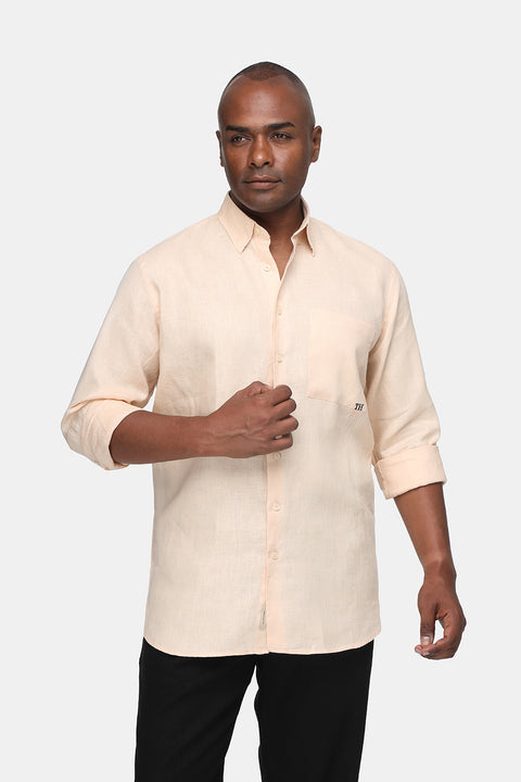 Regular Fit Linen Shirt Orange