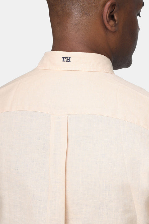 Regular Fit Linen Shirt Orange