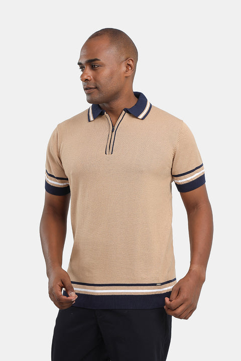 Polo Shirt Regular Fit Knitted Beige