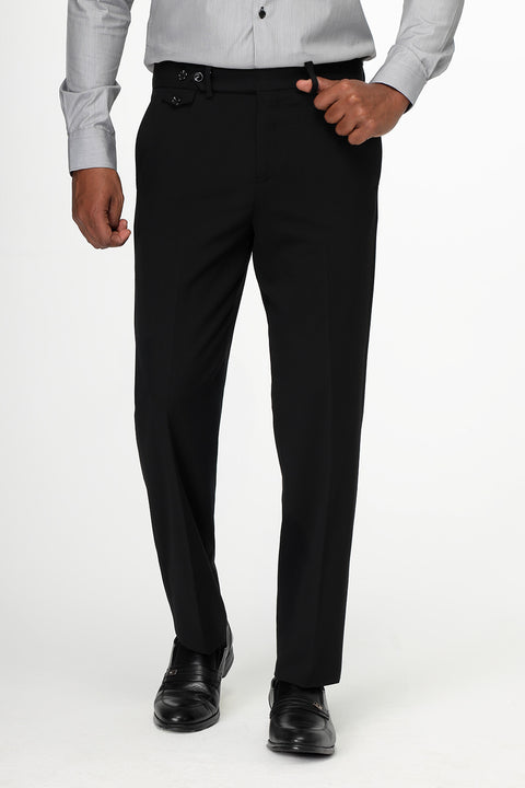 Slim Straight Fit Classic Pants Black
