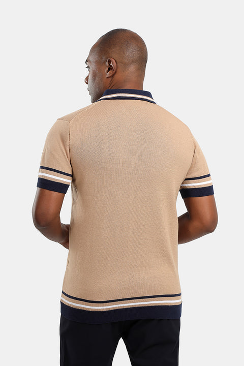 Polo Shirt Regular Fit Knitted Beige