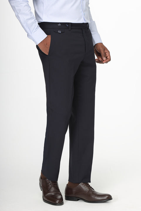 Slim Straight Fit Classic Pants Dark Blue