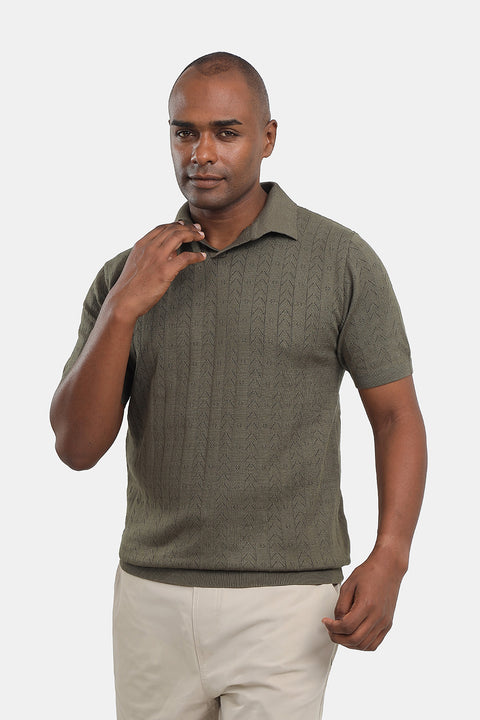 Polo Shirt Regular Fit Knitted Green
